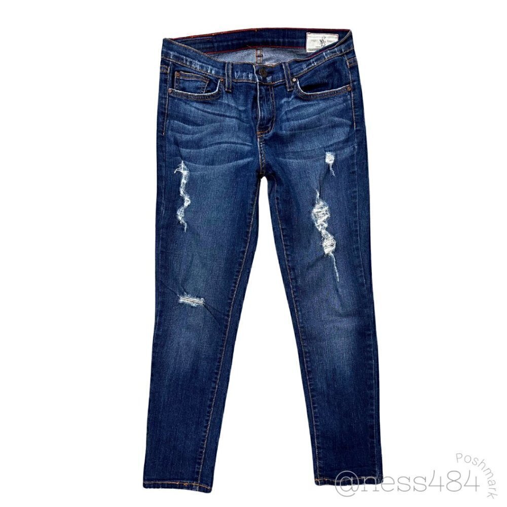 Angry Rabbit Womens Blue Denim Distressed Skinny Jeans Size 27